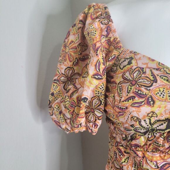 Sam Edelman Medium dress Erica mini flower pockets crepe smocked - Picture 3 of 16